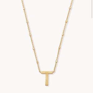 Kendra Scott Letter T Pendant Necklace in Gold